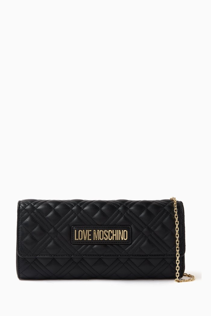 

Smart Daily Crossbody Bag in Quilted Faux Leather, Black