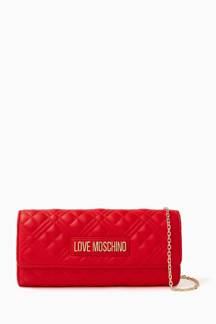 

Smart Daily Crossbody Bag in Quilted Faux Leather, Red