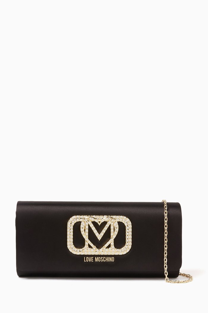 

Small Smart Daily Clutch in Satin, Black