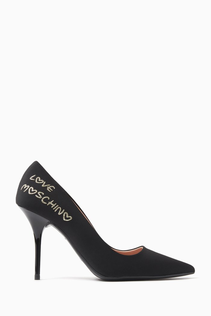 

Love Moschino Bow Pumps in Lycra, Black