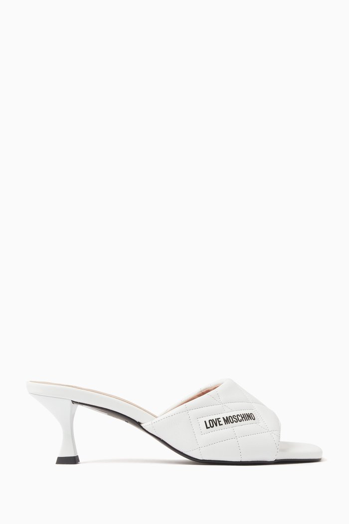 

Logo Slip-on 55 Mules in Leather, White