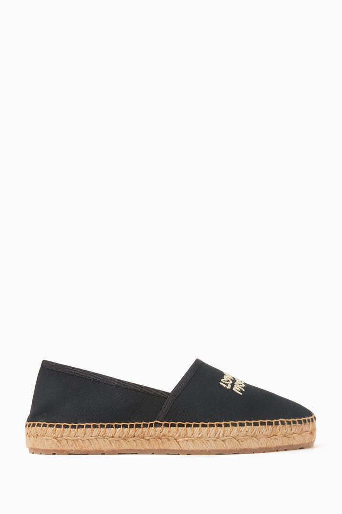 

Logo Embroidered Espadrilles in Canvas, Black