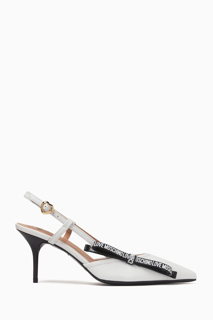 

Slingback 70 Pumps in Leather, White