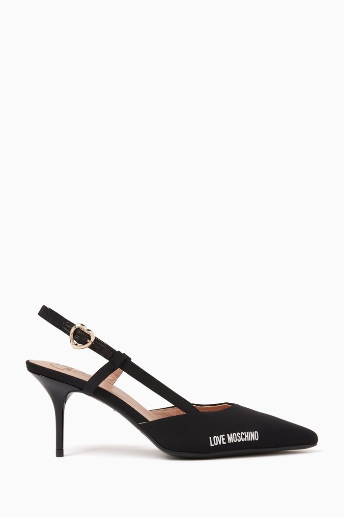 

Logo Slingback 85 Pumps in Textile, Black