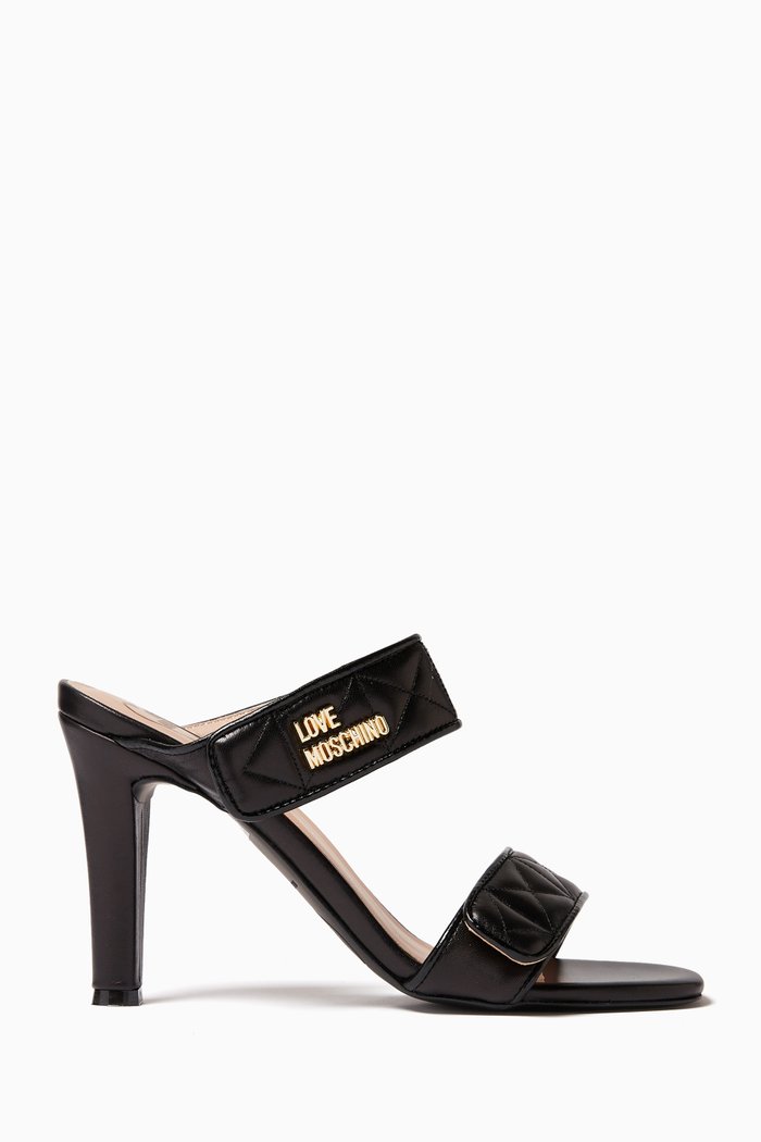

105 Open-toe Mules in Leather, Black