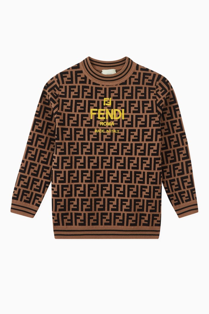

FF Logo Sweater in Knit, Brown