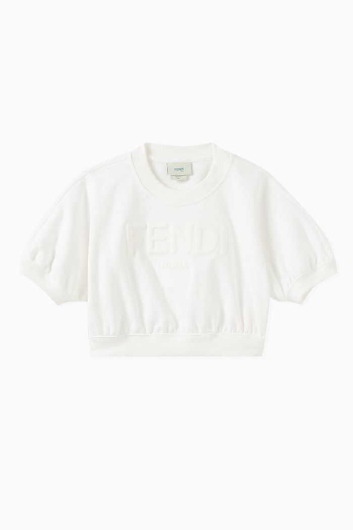 Sweatshirt in Cotton, White