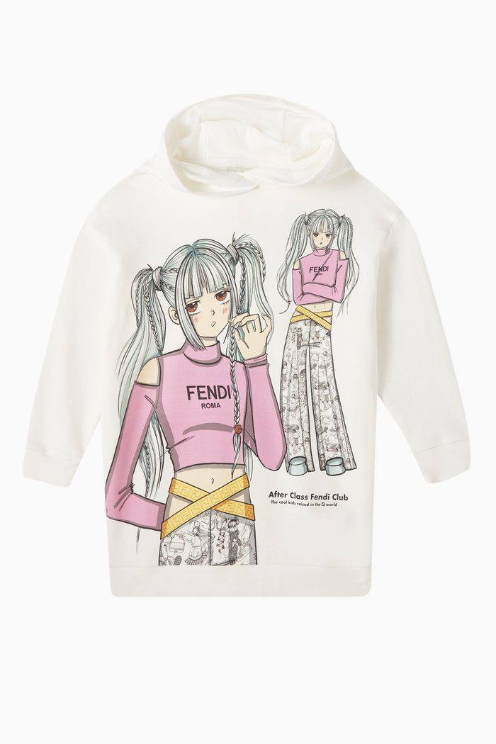 

Oversized Printed Sweatshirt in Cotton, White