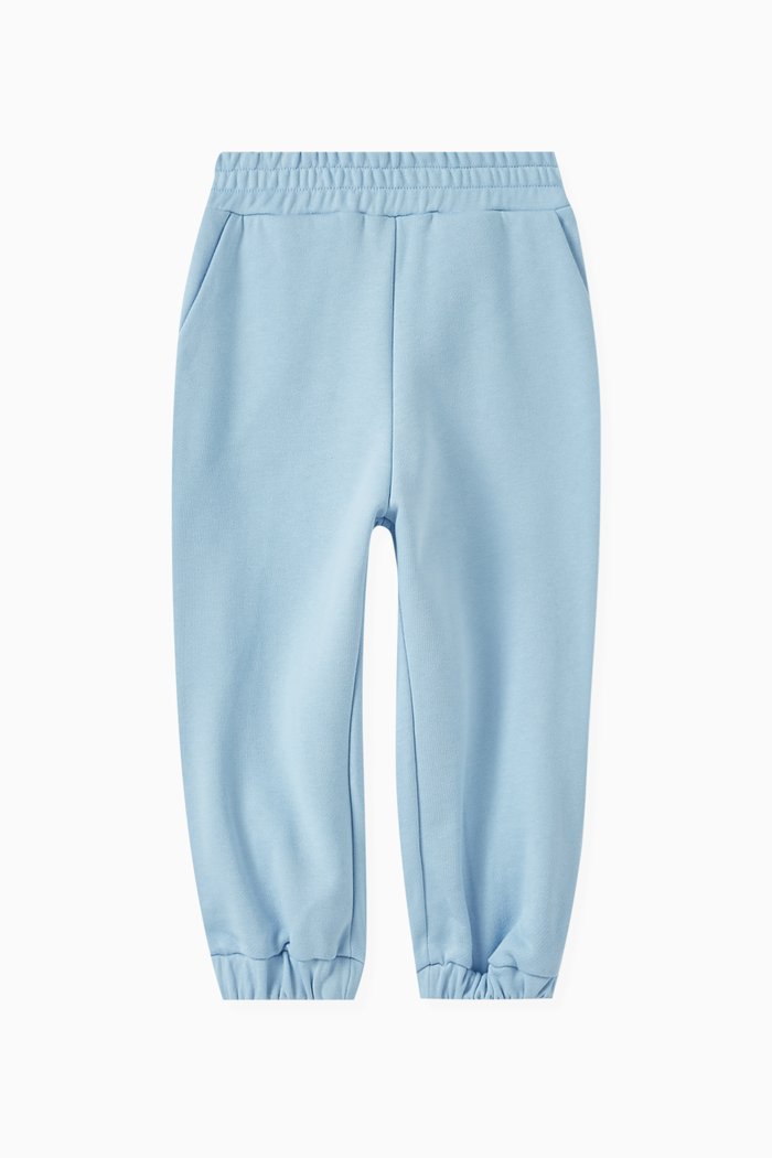 Logo Patch Sweatpants in Cotton, Blue