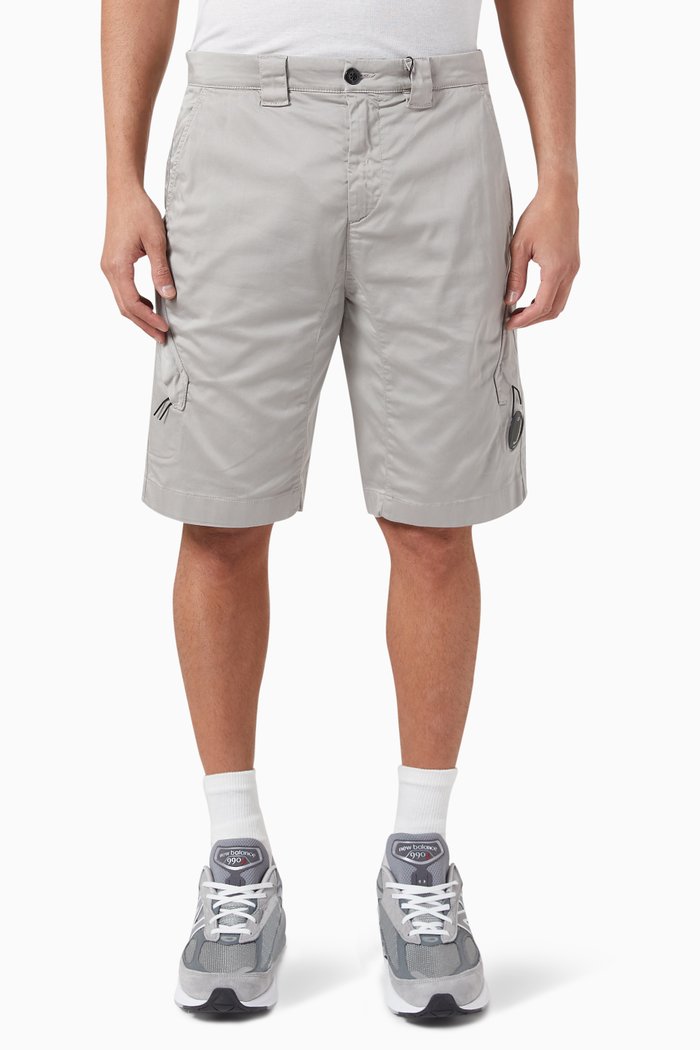 

Utility Shorts in Stretch Sateen, Grey