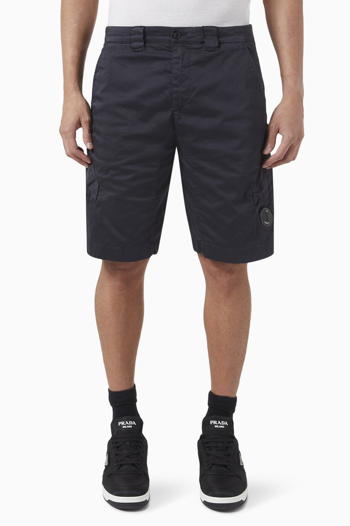 

Utility Shorts in Stretch Sateen, Blue