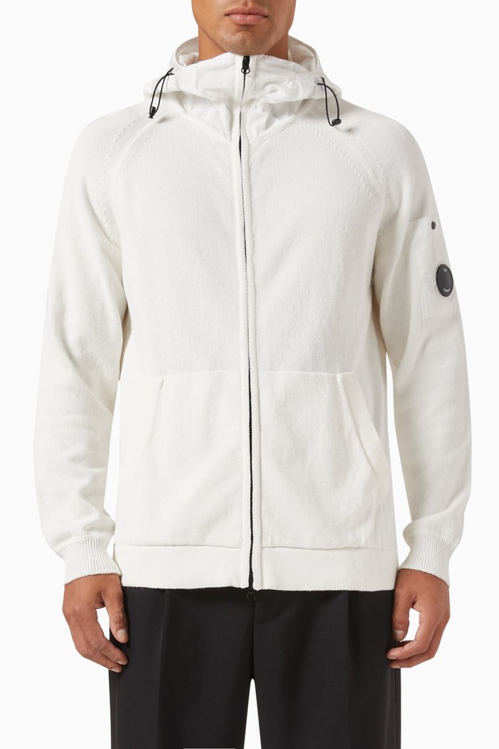 

Hoodie in Cotton Knit & Chrome-R, Neutral