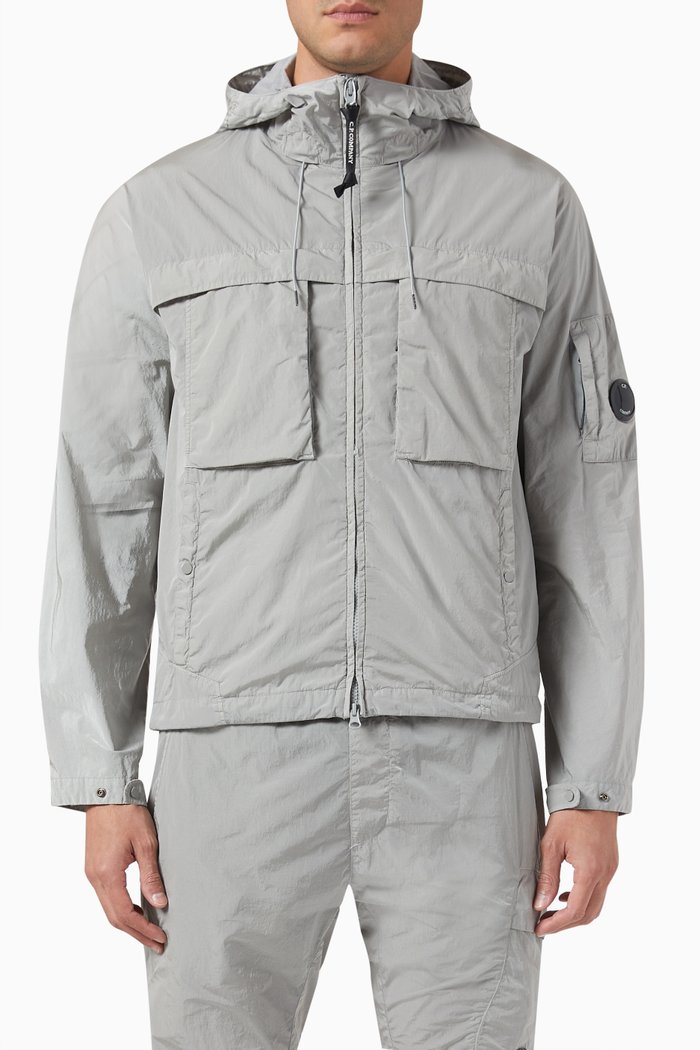 

Hooded Jacket in Chrome-R, Grey