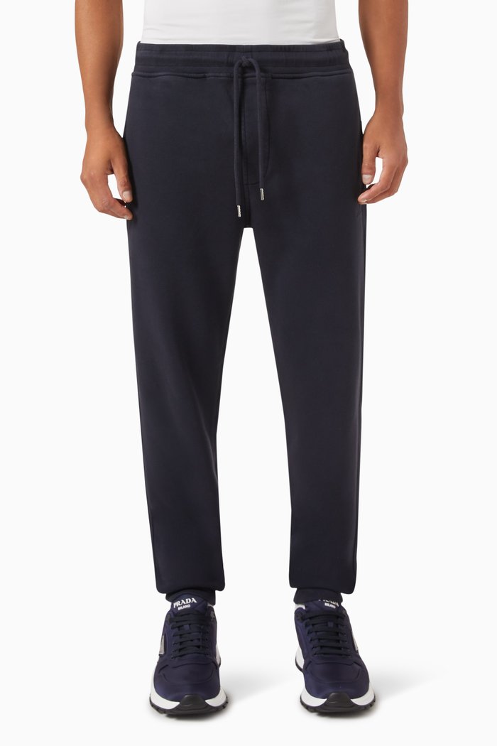 

Logo Sweatpants in Cotton Diagonal Fleece, Blue