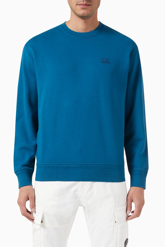 

Diagonal Logo Sweatshirt in Cotton-fleece, Blue