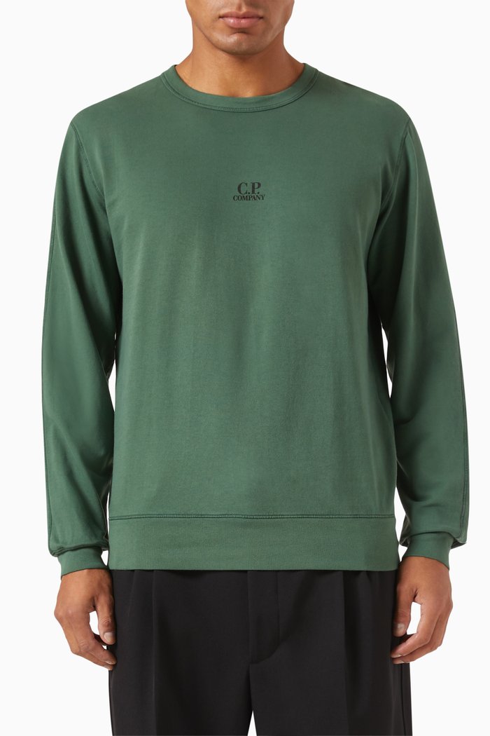 

Logo Sweatshirt in Light Fleece, Green