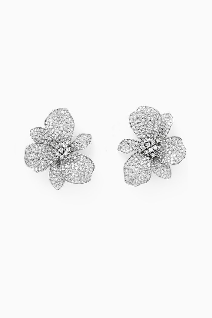 Eden Crystal Stud Earrings in Sterling Silver