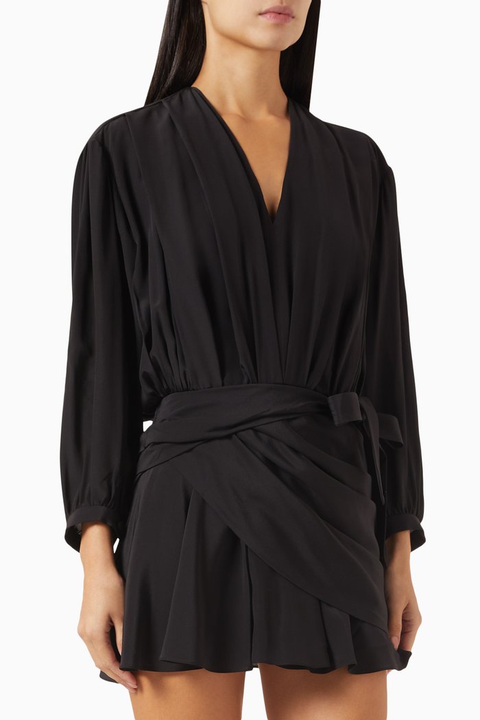 

V-neck Mini Dress, Black