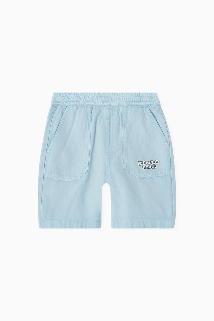 

Logo Bermuda Shorts in Lyocell-blend, Blue