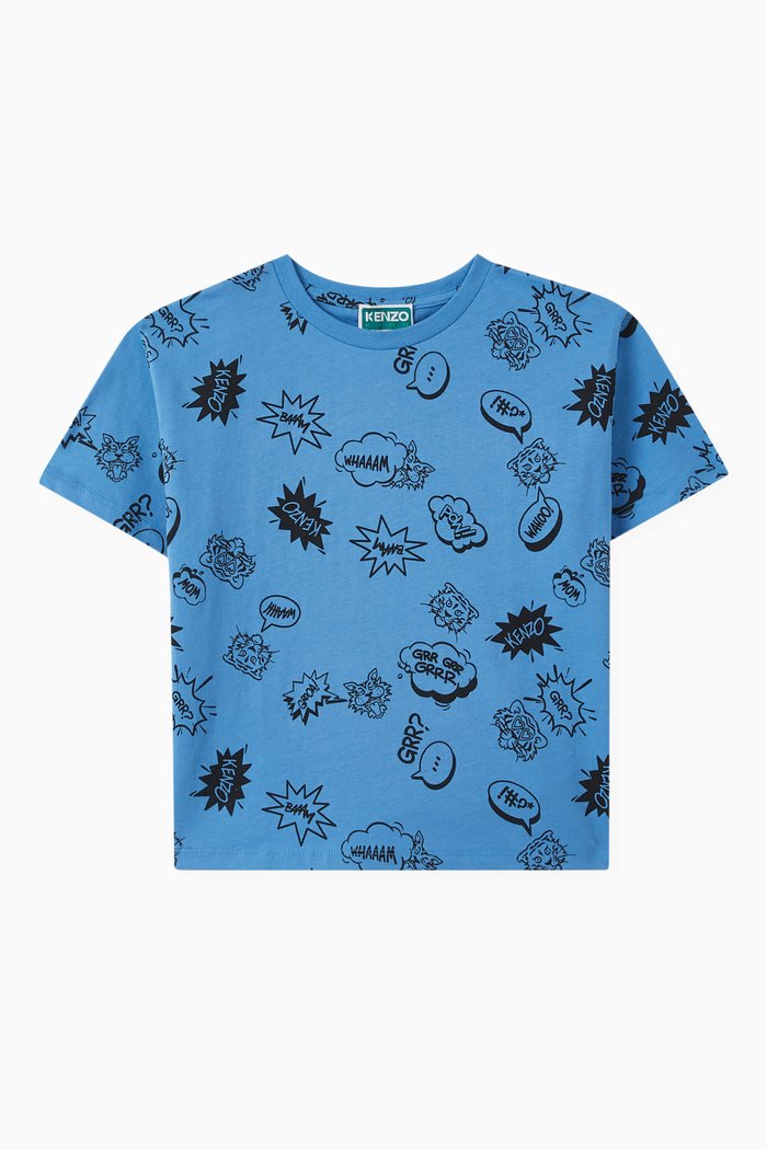 

Graphic-print T-shirt in Cotton, Blue
