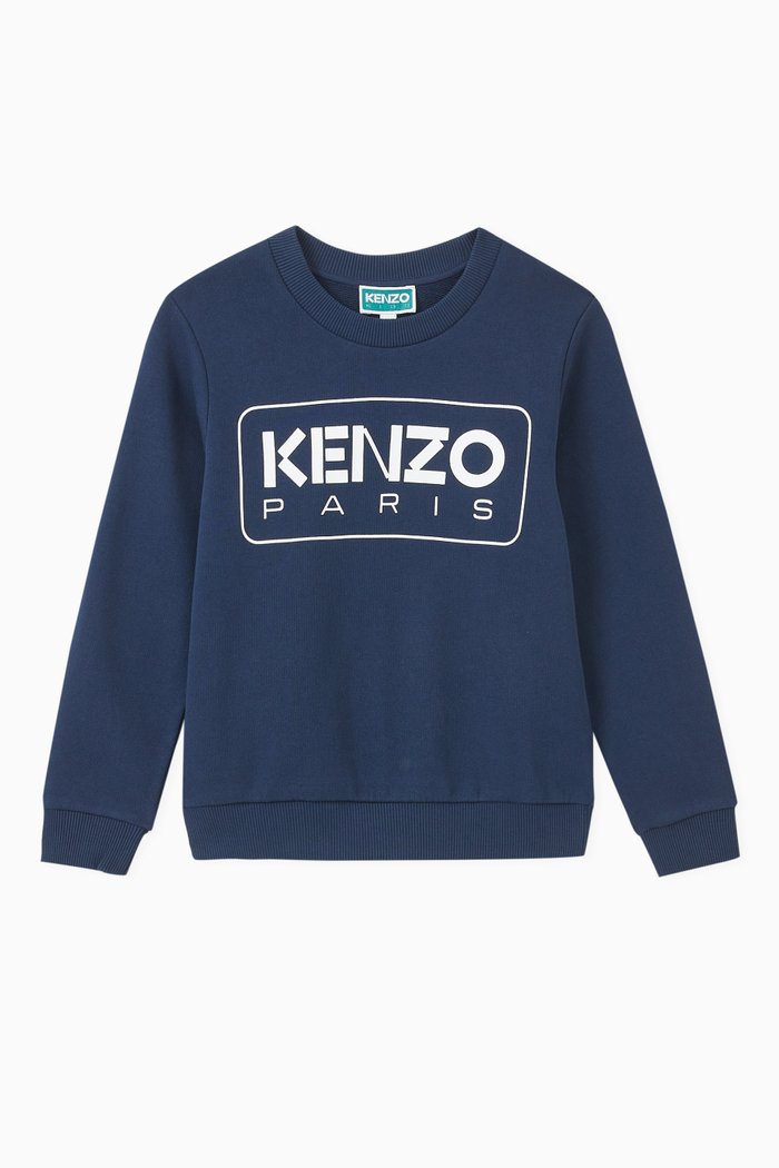 

Logo Print Sweatshirt in Cotton, Blue