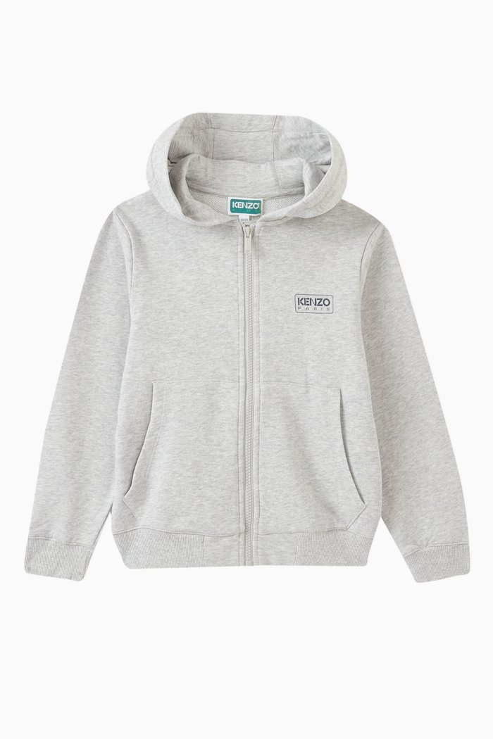 

Logo-print Hoodie in Cotton, Grey