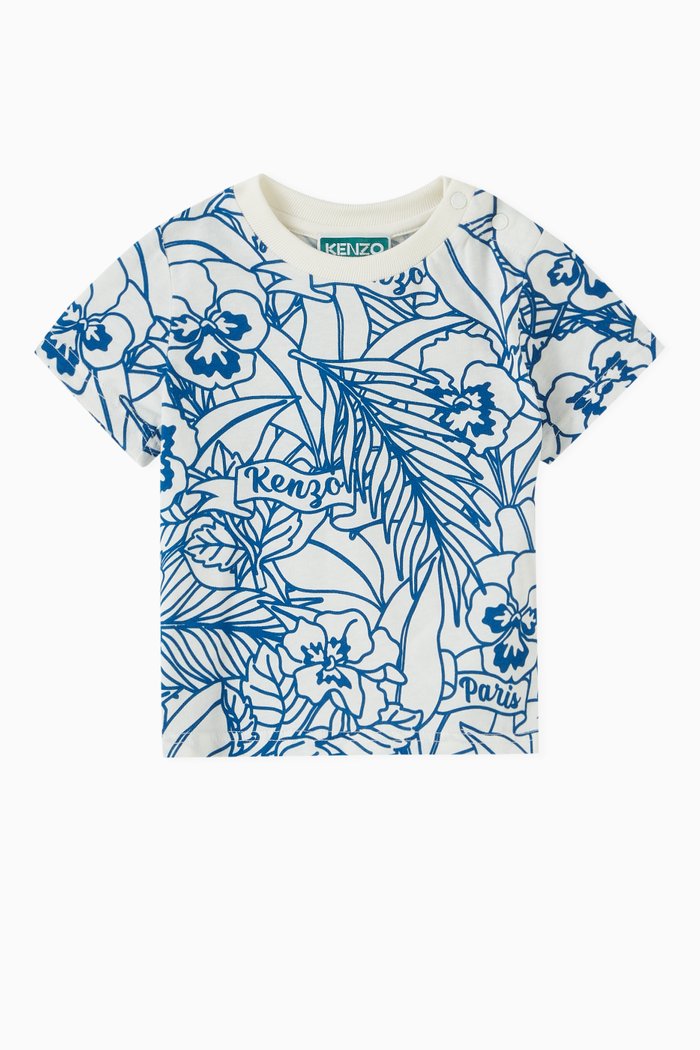 

Botanical-print T-shirt in Cotton, White
