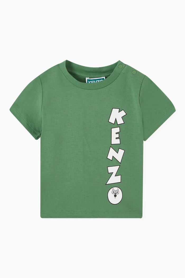 

Graphic Logo Print T-shirt in Cotton, Green
