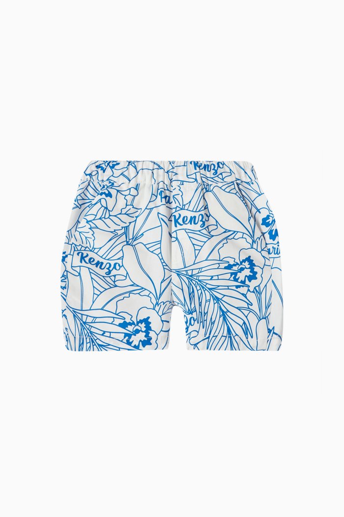 

Botanical-print Shorts in Cotton, White