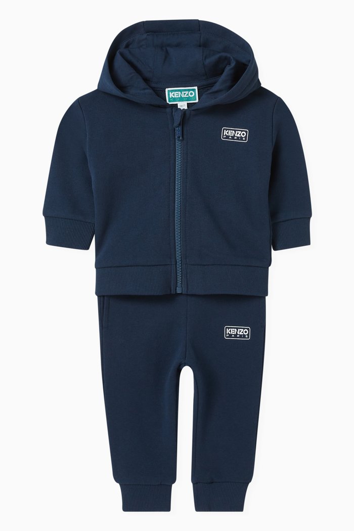 

Logo-print Tracksuit Set in Cotton, Blue
