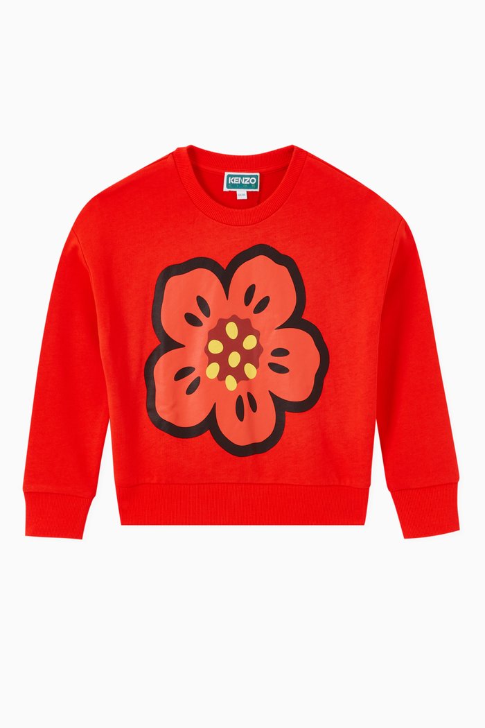 

Sailor Boke Flower Sweatshirt in Cotton Blend Fleece, Red