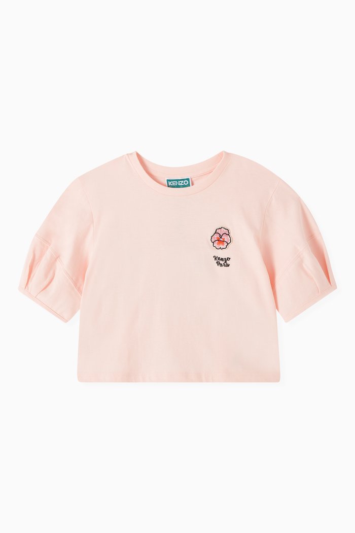 

Flower Logo T-shirt in Organic Cotton, Pink