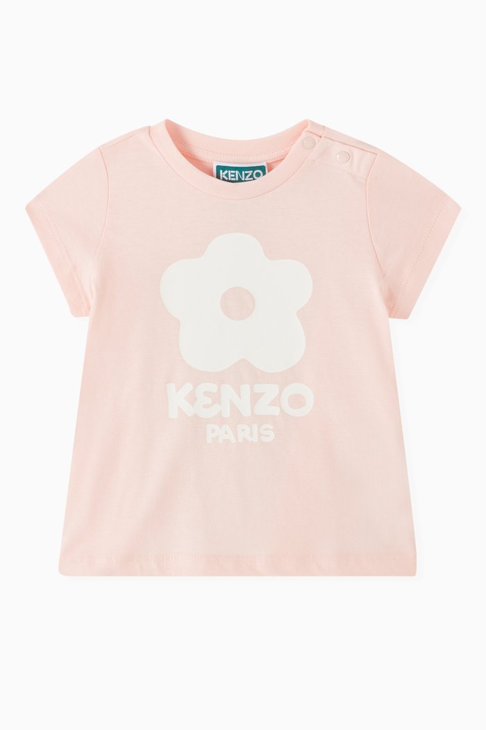 

Boke Logo Print T-shirt in Organic Cotton, Pink