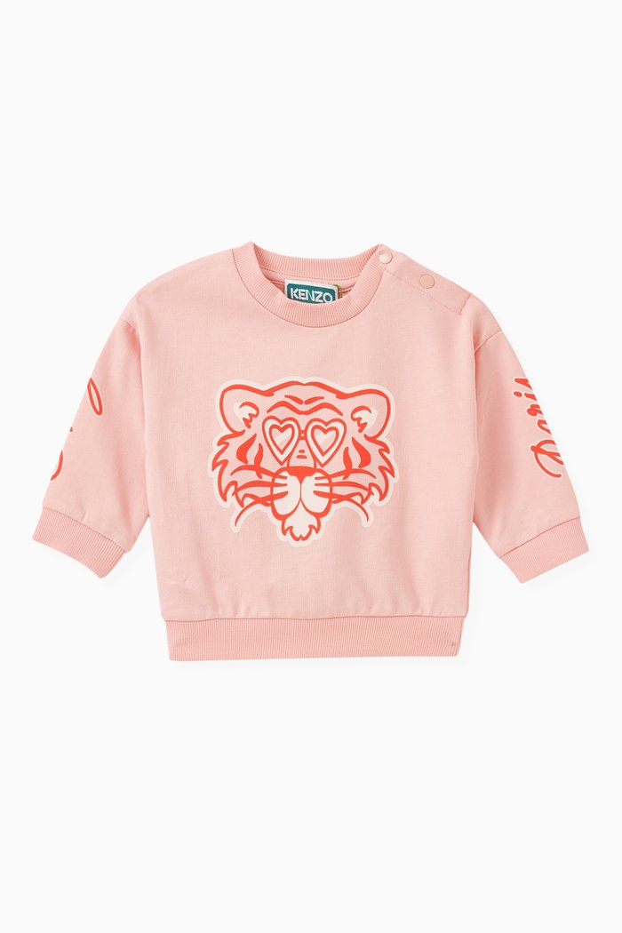 

Tiger Sweatshirt in Cotton Fleece, Pink
