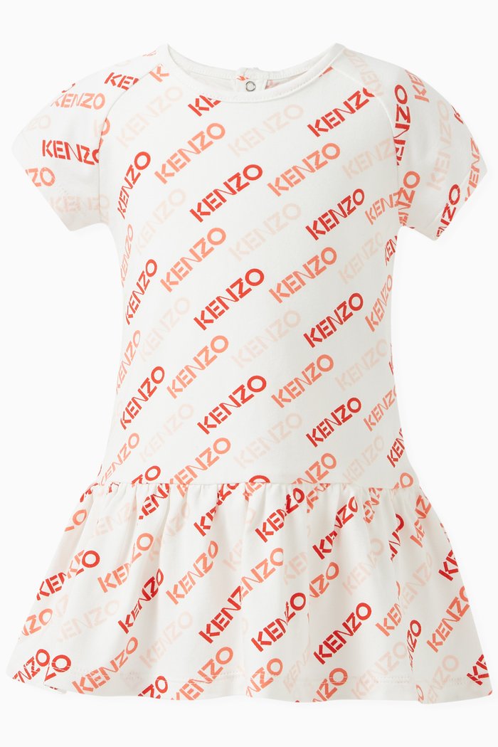 

All-over Logo Dress in Cotton Jersey, White