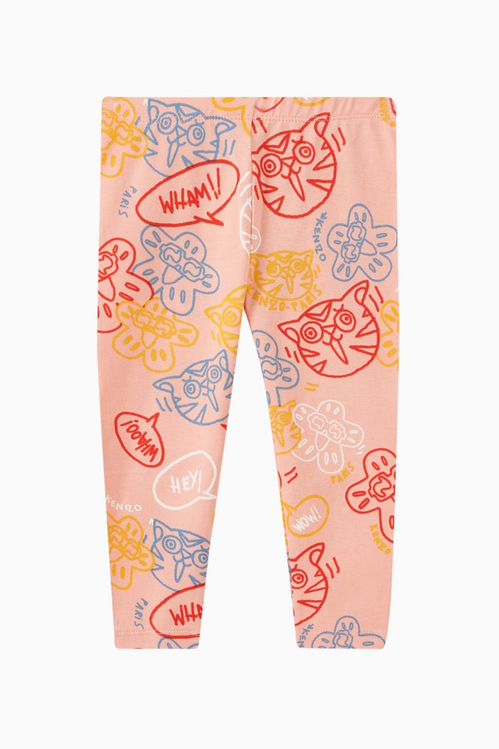 

Graphic-print Leggings in Cotton, Pink