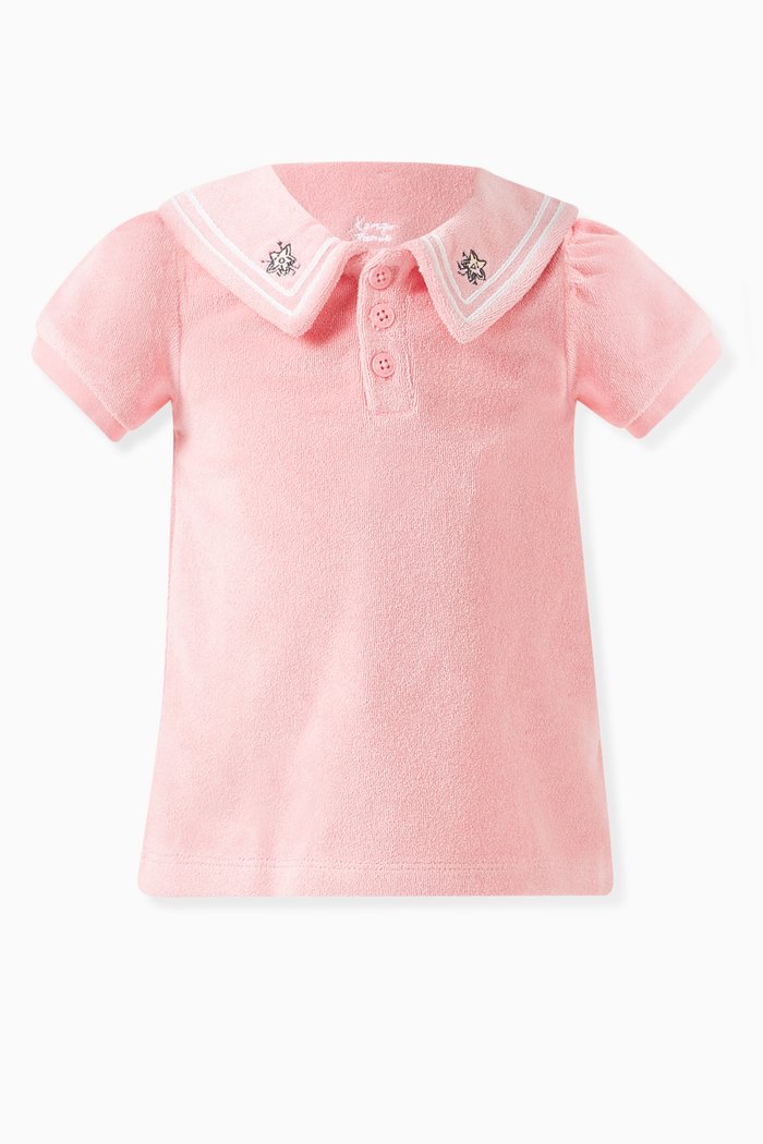 

Logo-embroidered Dress Set in Terry Cotton, Pink
