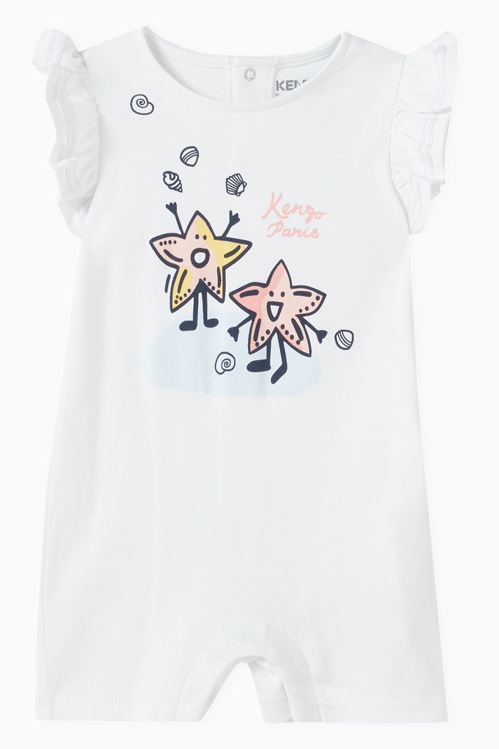 

Graphic-print Romper in Cotton, White