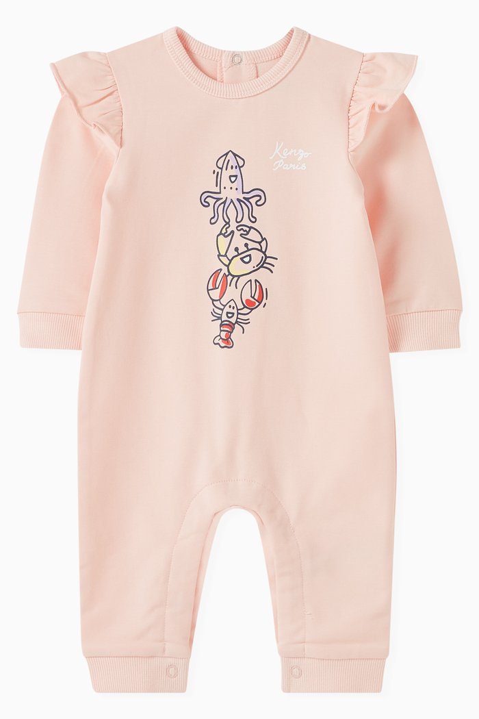 

Ruffled Romper in Organic Cotton, Pink