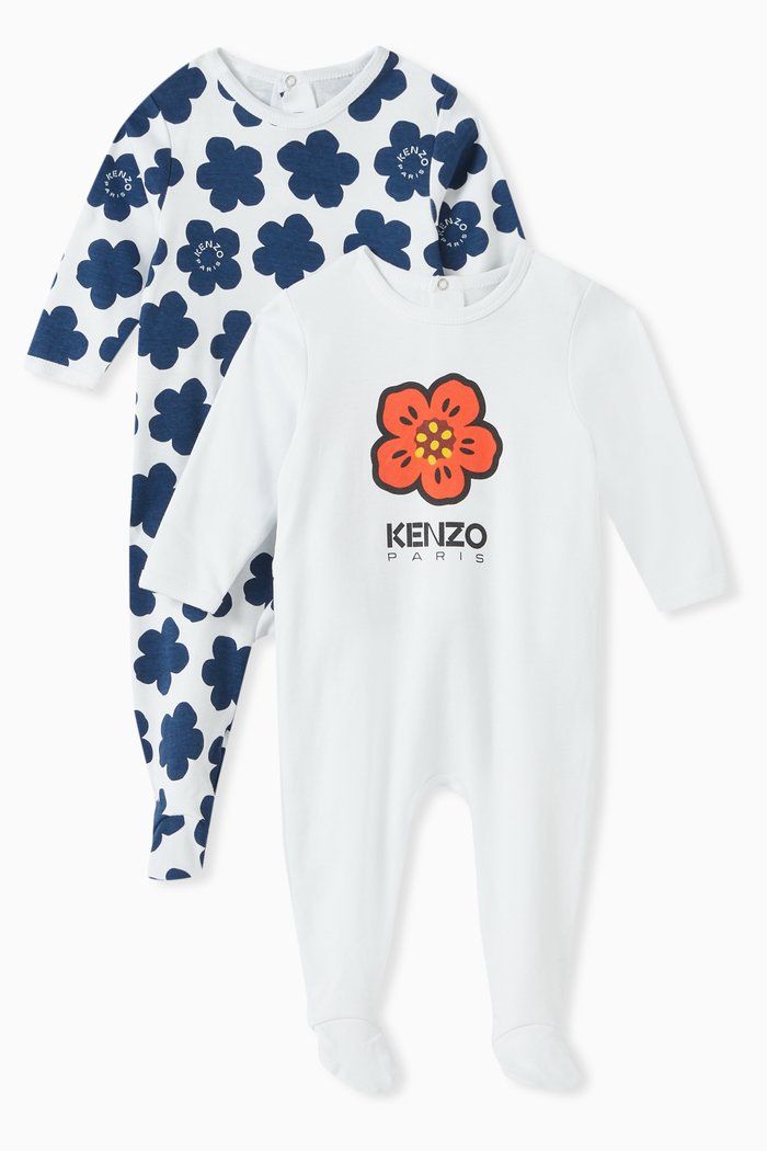 

Boke Flower Sleepsuits in Cotton, Set of 2, White