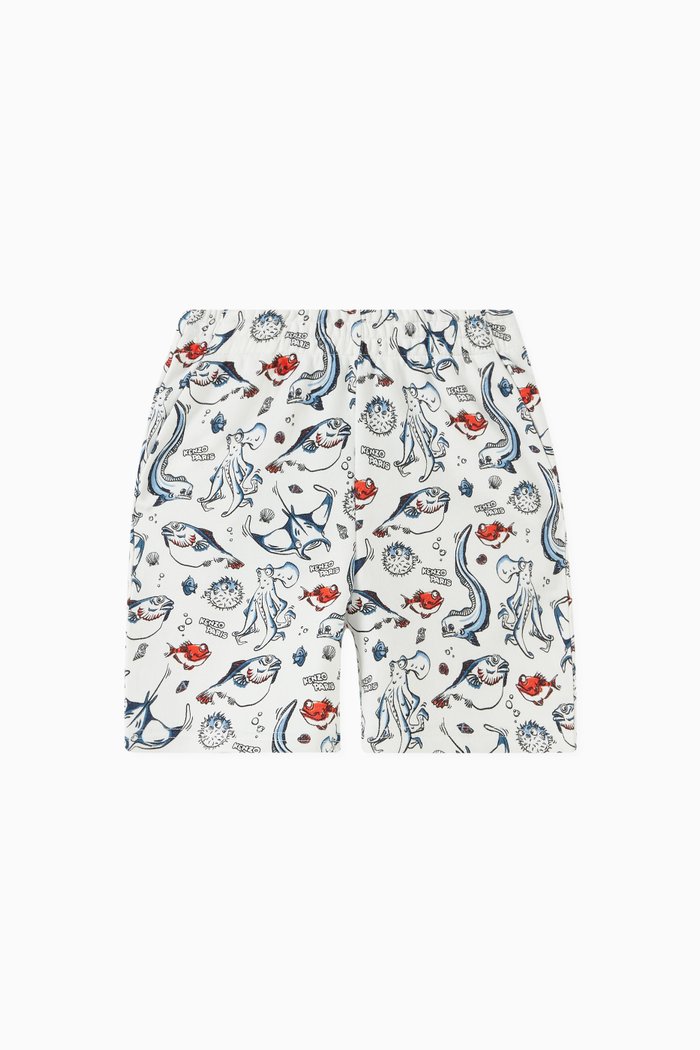 

Graphic-print Shorts in Cotton Jersey, White