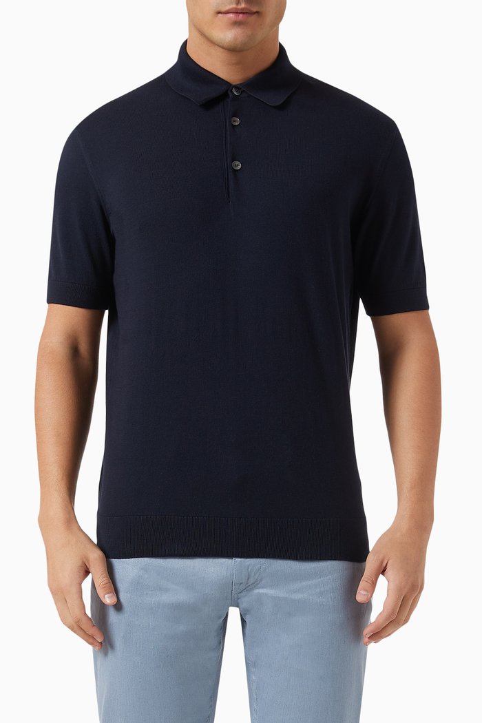 

Polo Shirt in Cotton, Blue