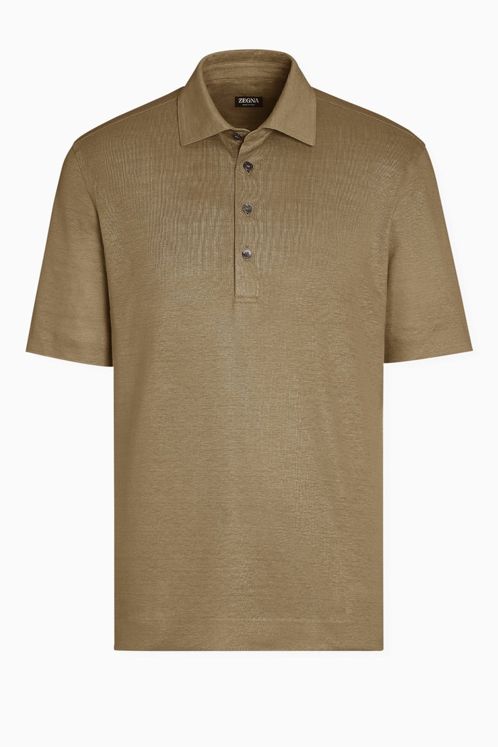

Polo Shirt in Linen, Green