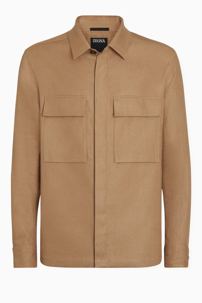 

Oasi Lino Overshirt in Linen, Neutral