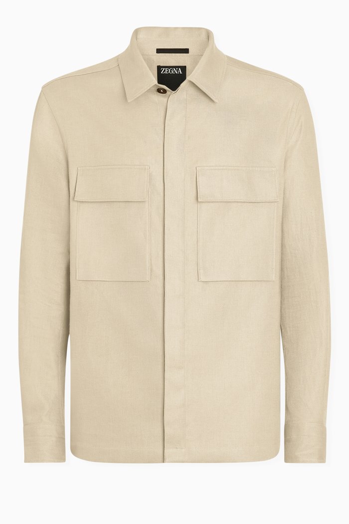 

Oasi Lino Overshirt in Linen, Neutral