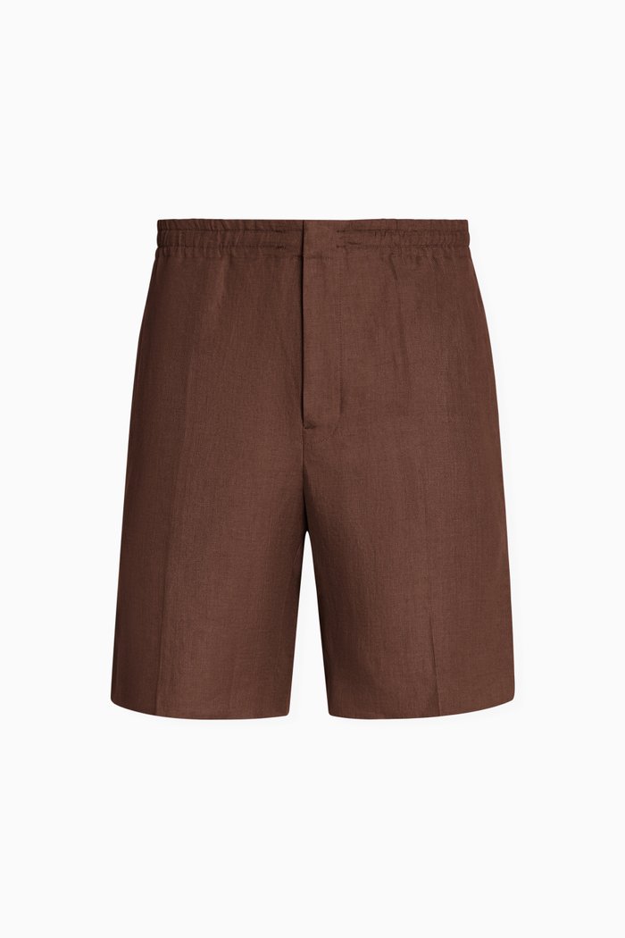 

Oasi Bermuda Shorts in Linen, Brown