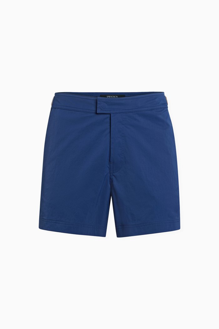 

Zegna 232 Road Brand Mark Swim Shorts, Blue