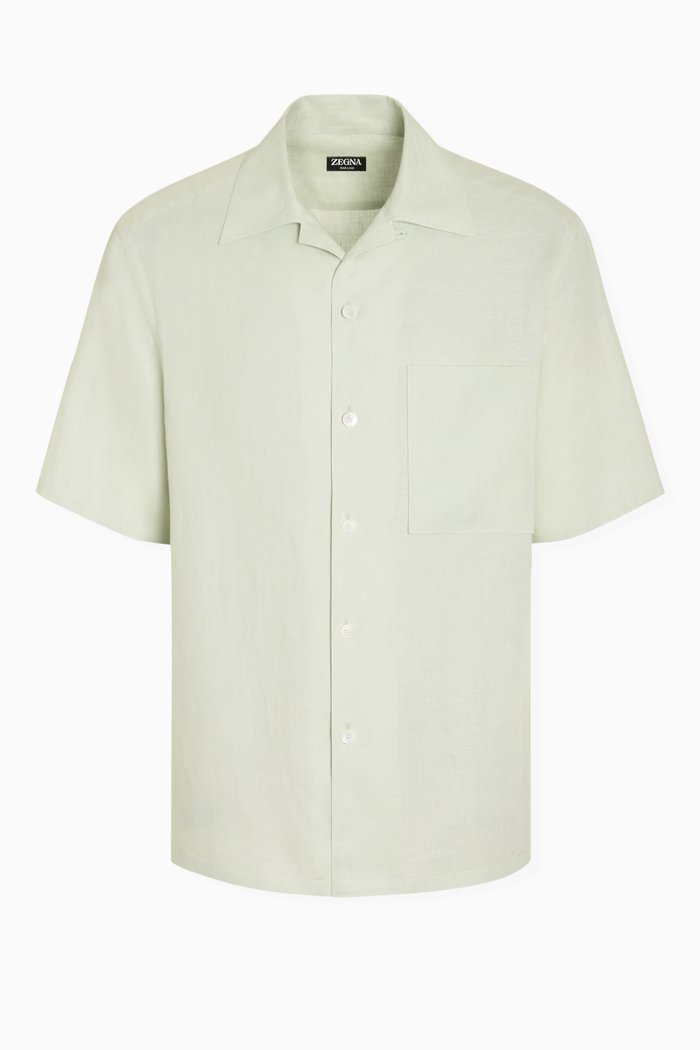 Oasi Shirt in Linen, Green