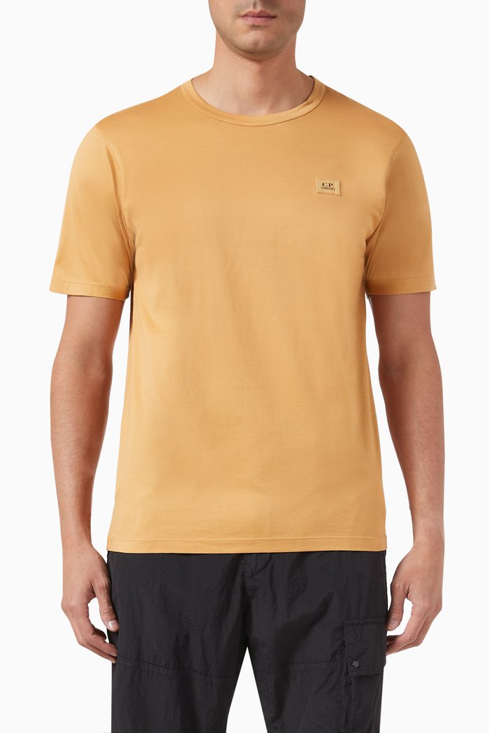 70/2 Mercerized Logo T-shirt in Cotton-jersey, Brown