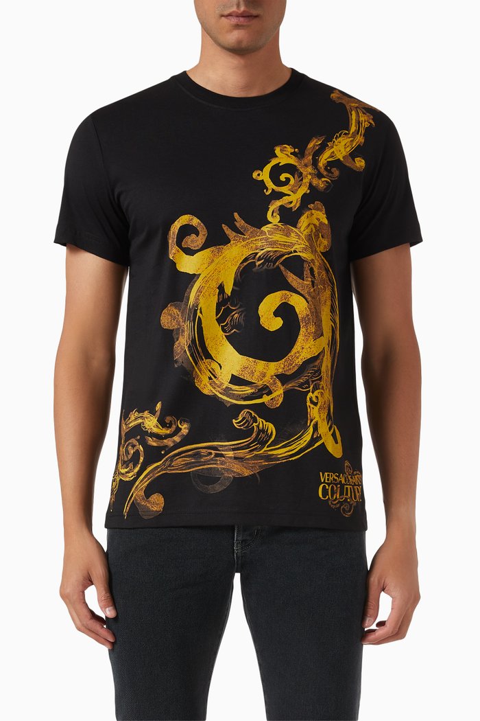 

Baroque T-shirt in Cotton, Black